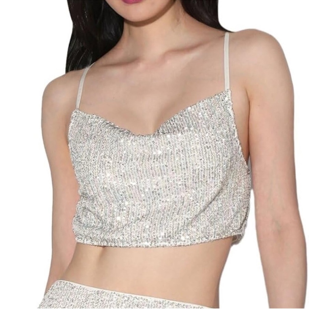 Walter Baker Cynthia Sequins Crop Top‎ L
